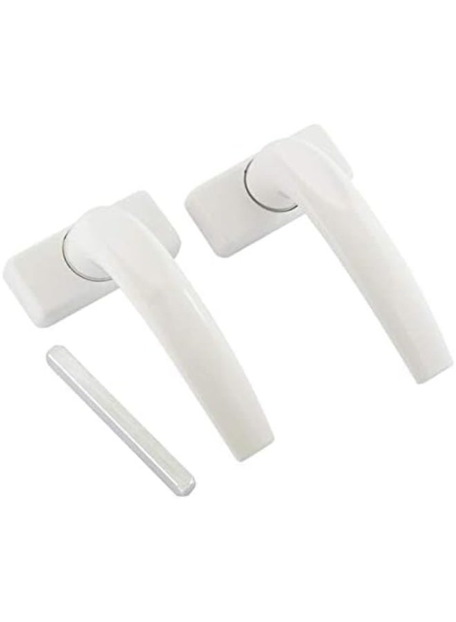 Fixer Premium Aluminium Door Handle Set – White & Black, 1 Pair with 2-Hole Fixing - Image 1